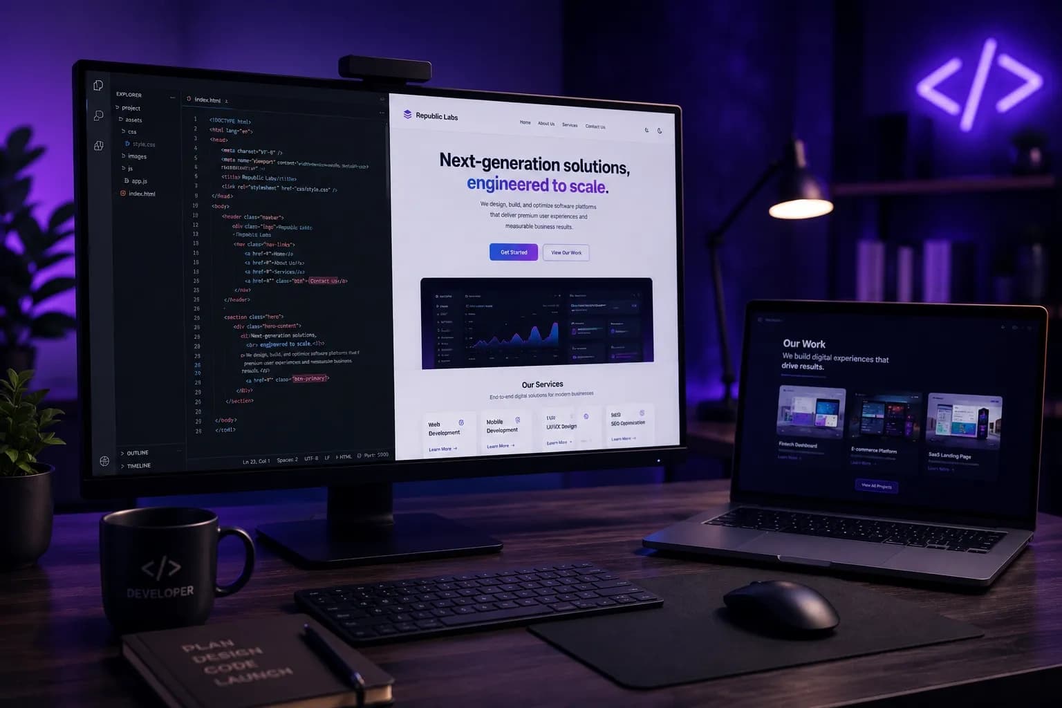 Custom Website Development services by Republic Labs in India